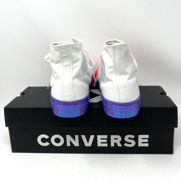 Converse Chuck Taylor Sneaker Women AS OX White Racer Pink Canvas Hi Top 664196F - Picture 4 of 8